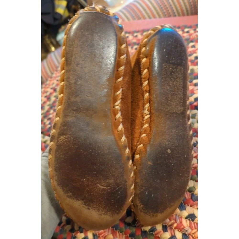 Vintage Brown Suede Leather Moccasin Bootie Slippers Women's SEE PHOTOS FOR SIZE - Picture 6 of 10